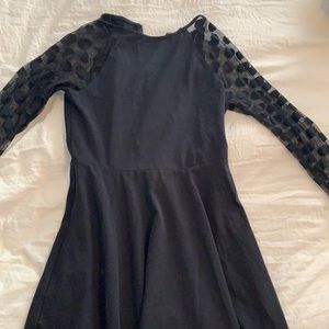 Express black cropped polka dot sleeved dress